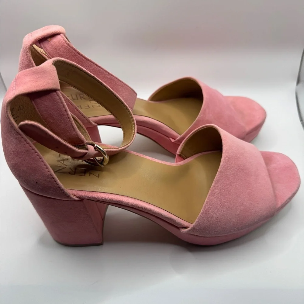 Naturalizer Pearlyn pink leather suede Barbiecore blockheel chunky 90’s platform